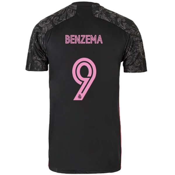 Trikot Real Madrid Ausweich NO.9 Benzema 2020-21 Schwarz Fussballtrikots Günstig